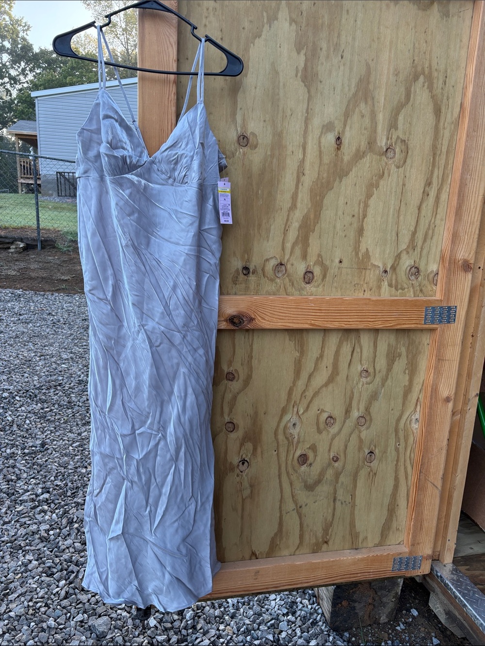 wild fable Silver-Gray Satin Slip Maxi Dress